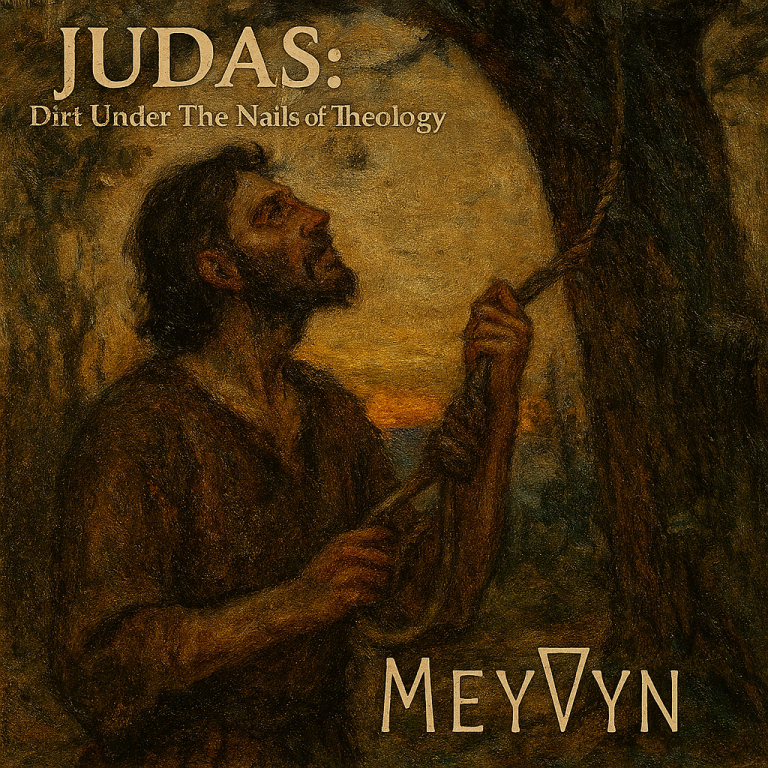 “Judas – The One He Chose album cover by MeyVyn, featuring a dimly lit silver coin resting in the dirt, with a shadowed hand in the background, symbolizing betrayal and the weight of prophetic choice.”
