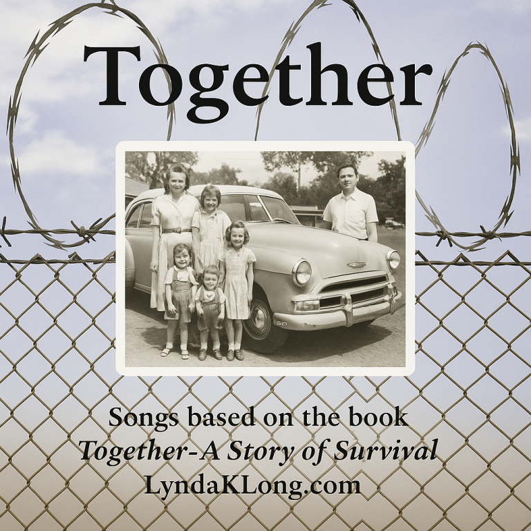 “Together album cover by MeyVyn, depicting intertwined hands of three generations, resting over an open book, symbolizing family legacy, redemption, and stories stitched by grace.”